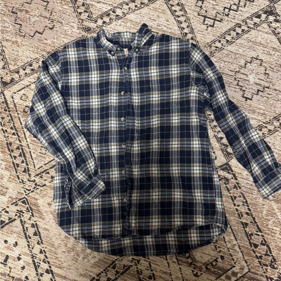 Men's Navy Plaid Shirt - Picture 1 of 2